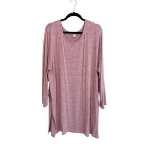 Old Navy Womens Stretch Side Slit Long Sleeve Pullover Tunic Sweater Lilac XXL